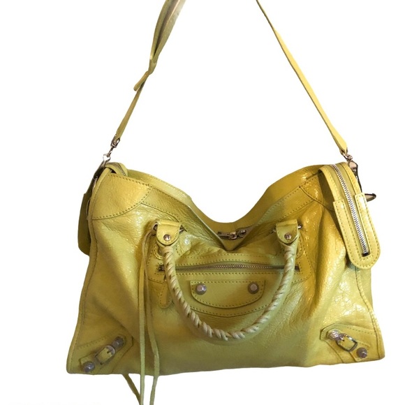 BALENCIAGA Yellow Leather City Bag - Picture 7 of 14